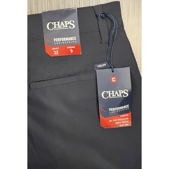 Chaps Men’s Blue Performance Shorts Size 32x9 Stretch UPF Protection Easy Dry - Picture 5 of 6